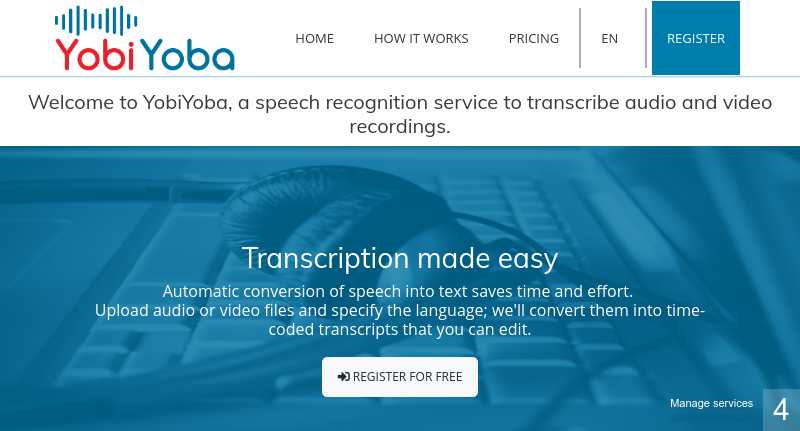Screenshot of the homepage of yobiyoba.com