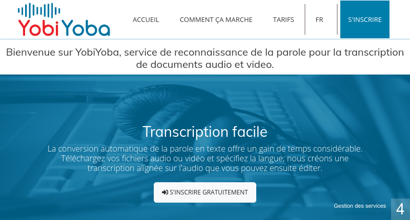 Capture d'écran de la page d'accueil du site yobiyoba.com